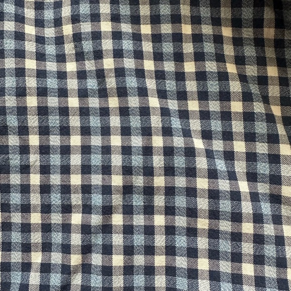 Men's Sonoma XL Long Sleeve Navy/Light Blue/White Plaid Casual Button Down Shirt - Picture 2 of 3